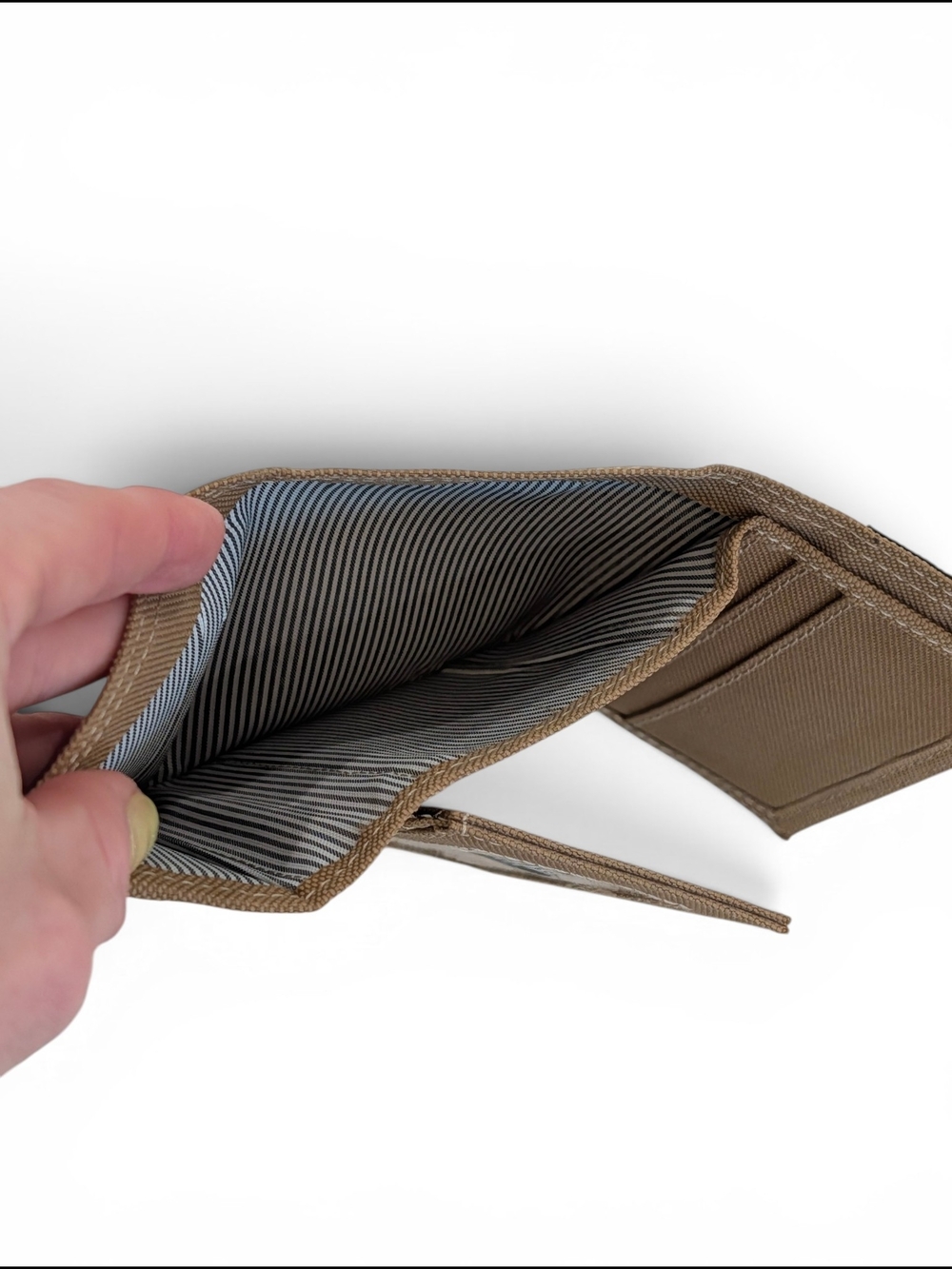 Timberland Brown Canvas Trifold Wallet - Picture 3 of 4